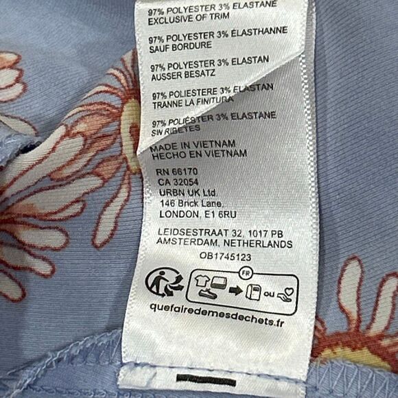 Urban Outfitters Daisy Slip Dress XS – Blue Floral Ruffle Hem Mini Dress Y2K Sof - Picture 4 of 8